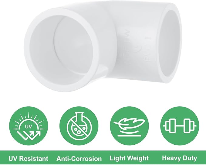 30pcs 3/4 PVC Fittings 90 Degree Elbow 2 Way PVC Pipe Fittings Right Angle Elbow PVC Adapter Furniture Build Grade PVC Pipe Adapter Fittings SCH40 PVC Corner Fittings