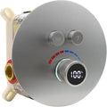 Round Digital Display Shower Valve 2 Way Shower Mixing Valve Concealed Installation Can Use All the Time Brushed Nickel