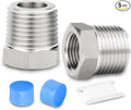 5PCS 304 Stainless Steel Reducer Hex Bushing, 1/4" NPT Male x 1/8" NPT Female, Reducing Pipe Adapter Fitting, for Air/Fuel/Water/Gas/Oil