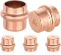 5-Pack HeSun Copper Press End Cap(Plug), 3/4" Pressure Fittings, Press Fit for Copper Tube Connection(PRESS011-5)