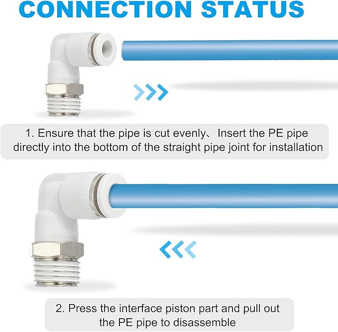 PATIKIL Push to Connect Fitting, 10 Pack Pneumatic Air Elbow Quick Connector 1/4"PT Male Thread x 6mm Tube 90 Degree Connect Tubing Elbow Air Tube Fitting Pneumatic Quick Adapter, White