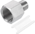 uxcell Pipe Fitting Reducing Adapter, 3/8" NPT Male x M22 Female 304 Stainless Steel Reducer Connector for Water Oil Air Pressure Gauge, Silver