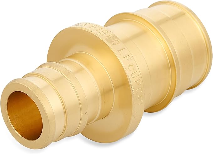 (Pack of 10) WDAISY Pex A Full Flow Expansion Brass Fitting 1/2"x 3/4" Reducing Coupling, F1960,(PEX1960013)