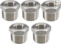 Beduan Stainless Steel Reducer Hex Bushing 1/2" Male NPT to 3/8" Female NPT Reducing Cast Pipe Adapter Fitting for Air Water Gas Fuel(Pack of 5)