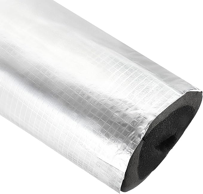 PATIKIL Pipe Insulation Foam Tube, 3.3FT Length Self Adhesive Pipe Freeze Protection Wrap with Aluminum Foil 1"(25MM) ID x 5cm Thickness for Outdoor Winter Irrigation