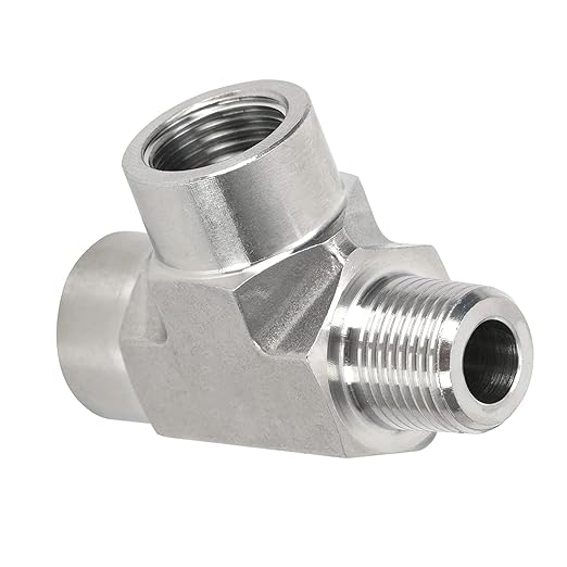 Metalwork 316 Stainless Steel Pipe Fitting, Street Tee, Male Run Tee, 1/2" NPT Male x 1/2" NPT Female x 1/2" NPT Female, 2pcs