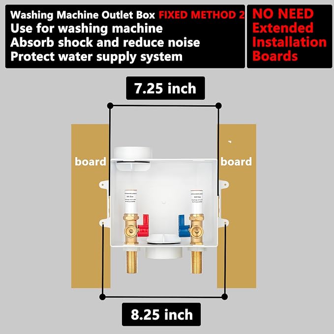 (1 Pack) Lidertik Washing Machine Outlet Box Thread or Sweat with Copper Hammer Arrestors, Inlet 1/2 NPT Thread or Sweat x Outlet 3/4 inch NH Thread LI-XYJH-610(1 PCS)