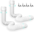 Roof Downspout Extension Pipe, Adjustable & Expandable Gutter Drain Pipe, PVC Anti-Clogging Rainwater Extension Hose for Roof Drainage（ROUND/WHITE)