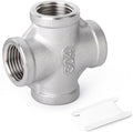 TAISHER 1PCS Stainless Steel 4 Way Pipe Fittings, 4" x 4" x 4" x 4" NPT Female Pipe Fittings