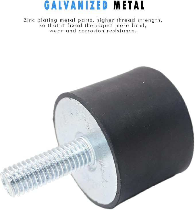 M8 Thread Male Female Rubber Motor Mounts with LockNuts Anti-Vibration Isolators Shock Absorber for Water Pumps Diesel Engines Harvester Generator, 4 Pack M8 x 23 30x 20mm with 4pcs LockNuts