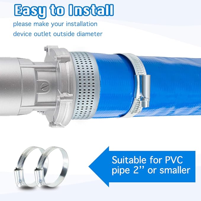 2" x100 FT, Pool Backwash Hose, Heavy-Duty PVC Hose, Lay Flat Discharge Hose, Weatherproof Burst Resistant for Water Transfer, Sump Pump, Pool Filter, Pool Drain，with 2 Clamps
