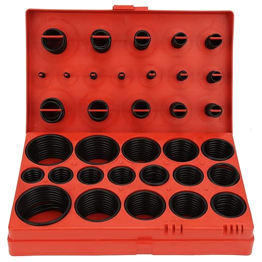 Acouto O Assortment Kit, 419PCS 32 Sizes Black O Assortment Set Gasket Rubber Kit with, Rubber Sealing Set Plumbing Repair