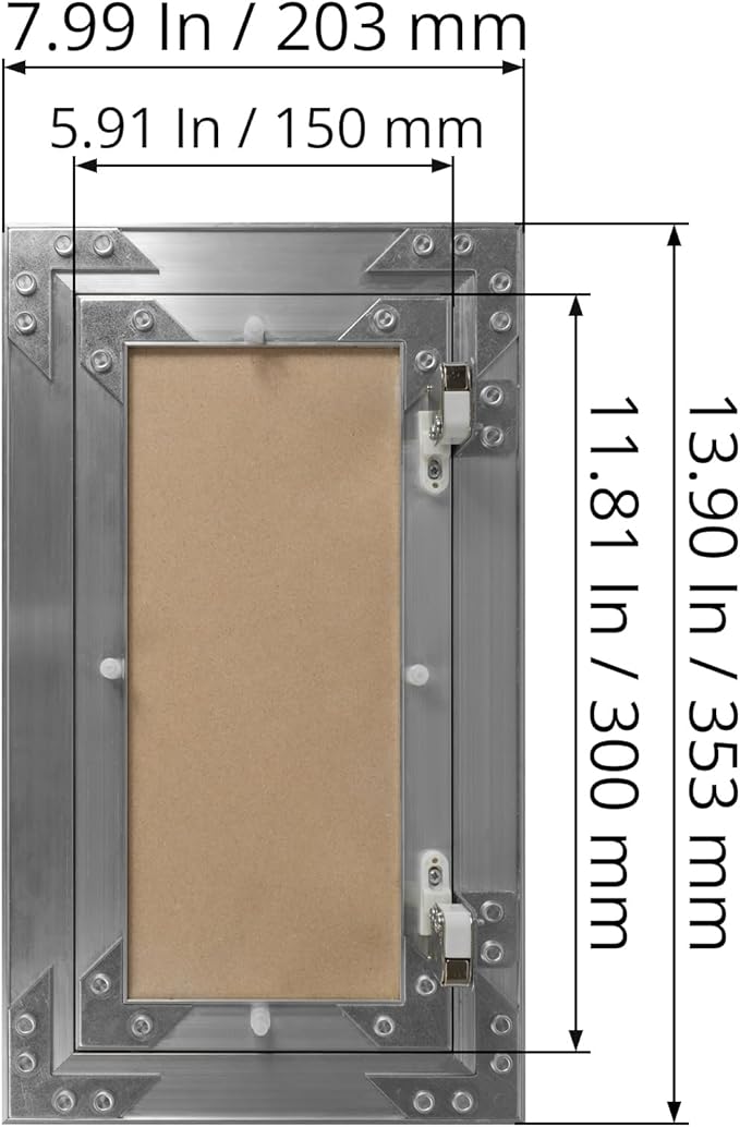 6" x 12" Inch Aluminum Drywall Access Panel - Service Shaft Door - Plumbing, Electricity, Heating, Alarm Wall Inspection hatch for Drywall - Bathroom Service Access Hole Cover