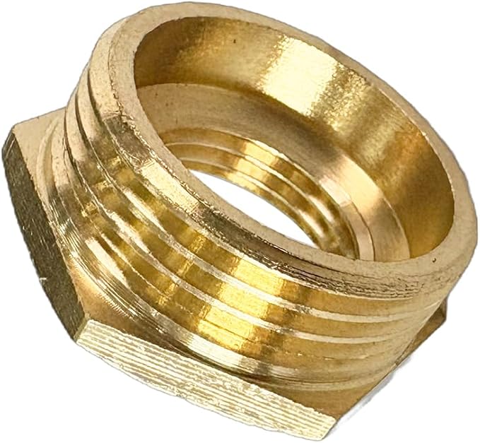 1" NPT Male x 1/2" NPT Female Brass Reducer Hex Bushing Threaded Pipe Fitting Reducing Adapter Pack of 2