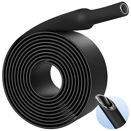 TKDMR 5 Ft 5/8" Heat Shrink Tubing - 3:1 Ratio Marine Grade Heat Shrink,Wire Cable Adhesive Lined Tube Insulation Seal Against Moisture Corrosion and Air Leakage.Black