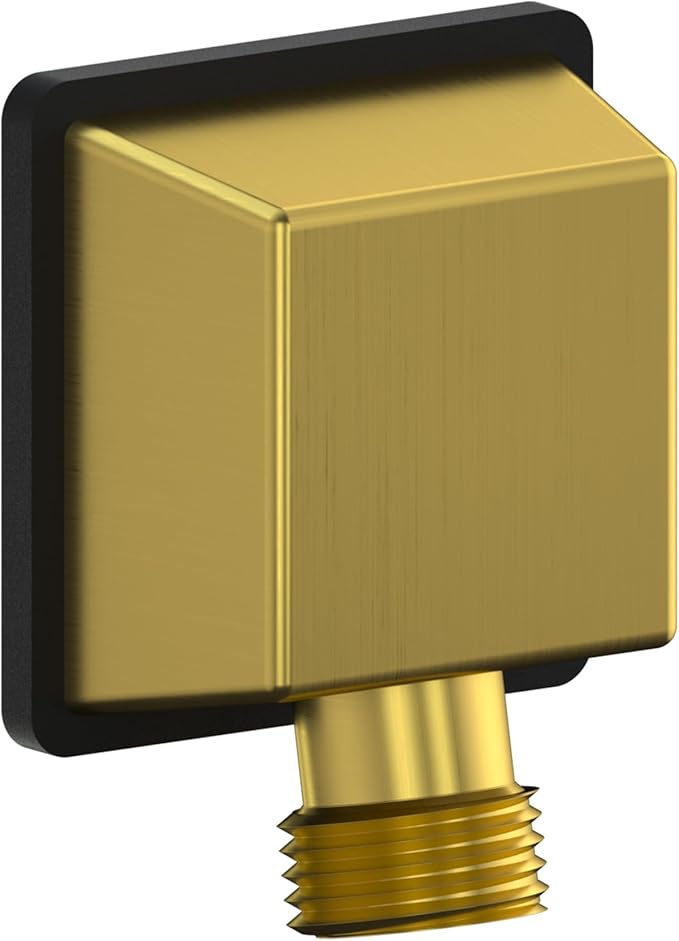 100% Brass Wall Mounted Supply Elbow, Wall Elbow for Hand Shower, Solid Brass Wall Supply Elbow, Check Valve Included (Brushed Gold)