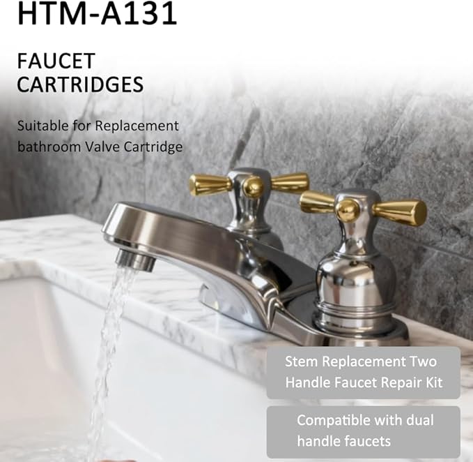9608020 Ceramic Stem Disc Faucet Cartridge Replacement for Pfister 9608020 9608060 48/143/149 Series Valve Cartridge (Hot & Cold Pair)