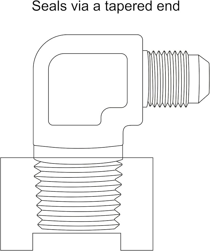 EVIL ENERGY 6AN to 1/2" NPT Male 90 Degree Fitting Adapter Aluminum