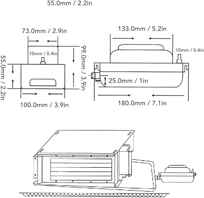 HVAC Water Drain Pumps, Condensate Removal Water Pumps with 600ml Storage Box, Automatic Operation and Stop Function, Ideal for Air Conditioners, Ice Makers