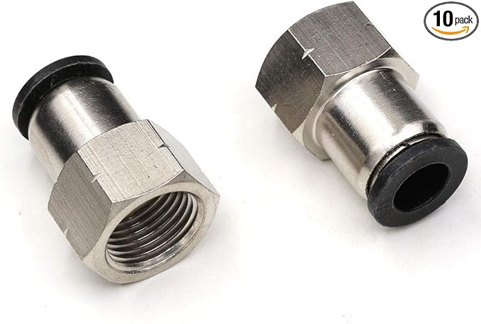CEKER 3/8 NPT Female Push to Connect Fittings - 10 Pack Quick Connect Air Lines Pneumatic Tubing Fittings