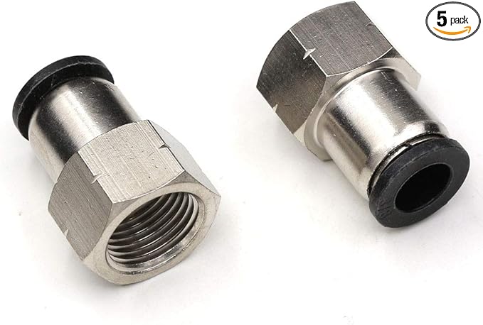 CEKER 3/8 NPT Female Push to Connect Fittings - 5 Pack Quick Connect Air Lines Pneumatic Tubing Fittings