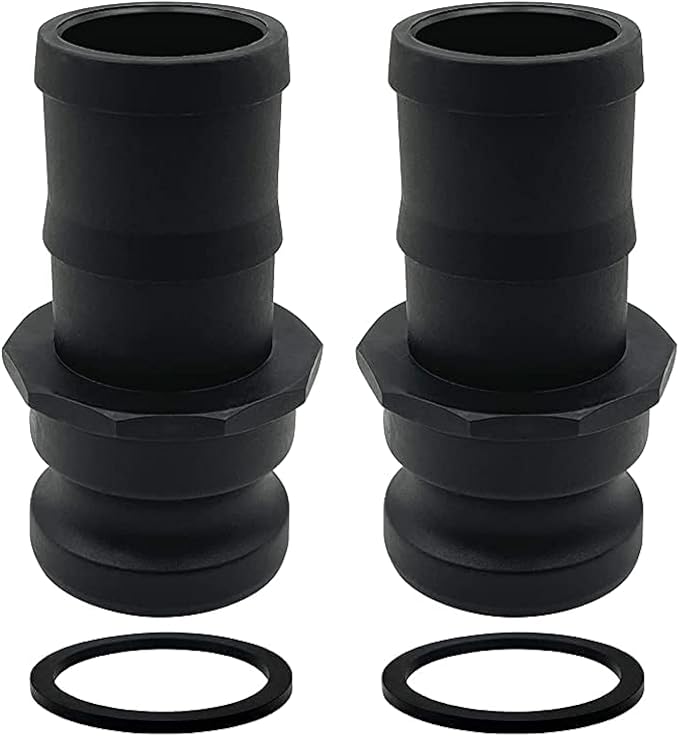 2PCS Camlock Fittings Poly E-50 1/2" Type E Standard Couplings Cam lock Fittings Polypropylene Cam Groove Fitting Male Camlock with a Hose Shank (0.5 inch, Type E)