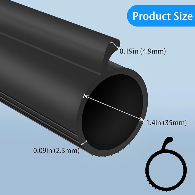 Gaahing 0.19" P-Bulb Garage Door Bottom Seal Strip - Replacement Impact Buffer Weatherstripping, Fits Single Track Overhead Door (9.8 FT, Black)