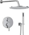 Gabrylly Shower System, Wall Mounted Shower Faucets Set with Shower Valve, High Pressure 10" Rain Shower head with Handheld Spray Combo, 2 Way Rainfall Shower Head Set, Chrome