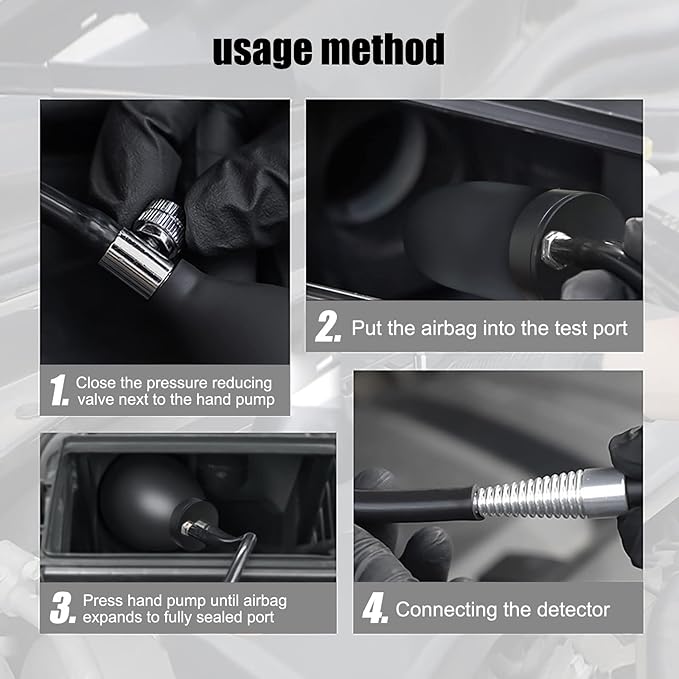 Quick Intake Adapter, Automotive Smoke Machine Bladder, Block Tester, Inflatable Leak Plug, Evap Smoke Machine Leak Tester for 12V Vehicle