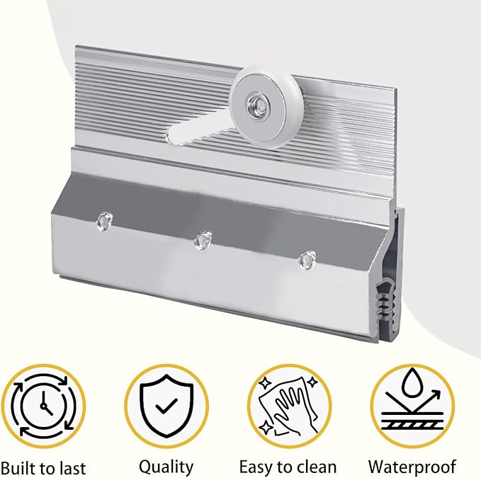 M-6053 Frameless Shower Door Rollers Replacement, 3/4 Inch Round Wheel Top Bracket Roller Assembly, Chrome Aluminum Sliding Shower Door Hardware with Ball Bearings, Pack of 4