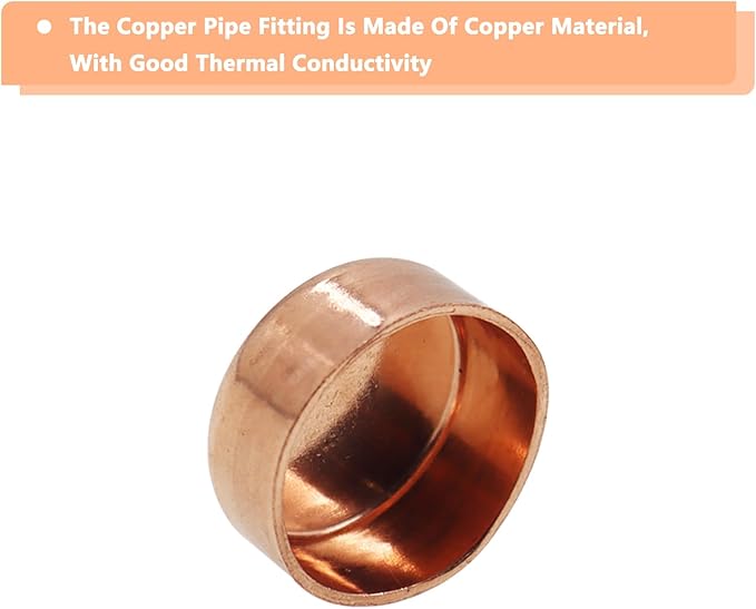 Copper Pipe Cap,TTZEZE Copper End Cap,Certified Safe Pressure Copper Cap Plug,Solid Sweat Solder Connection,Pure Copper Plumbing Cap for Plumbing HVAC Air Conditioner 28.6mm/1.12''5PCS