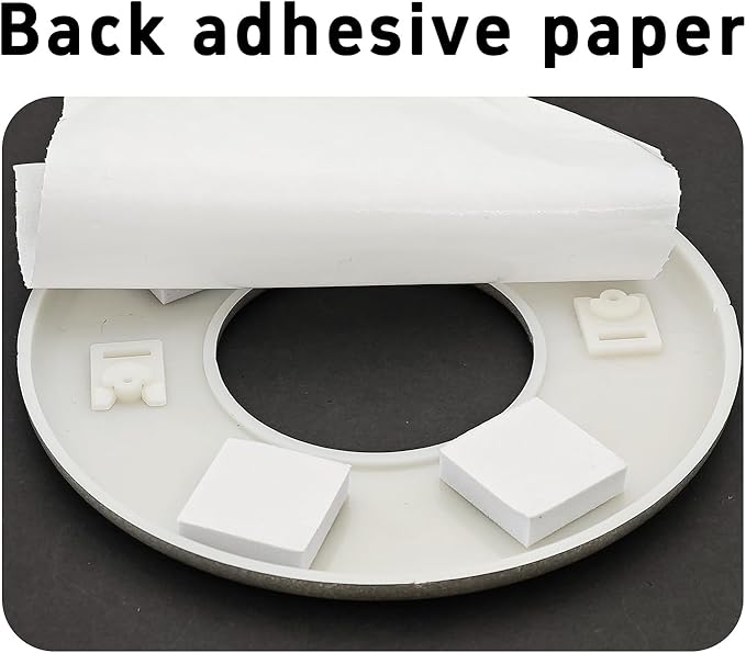 2PCS bociloy 51mm/2" ID Wall Split Flange, Silver ABS Round Self-Adhesive Escutcheon Plate, Wall Hole Decoration Cover, Water Pipe Plate Cover