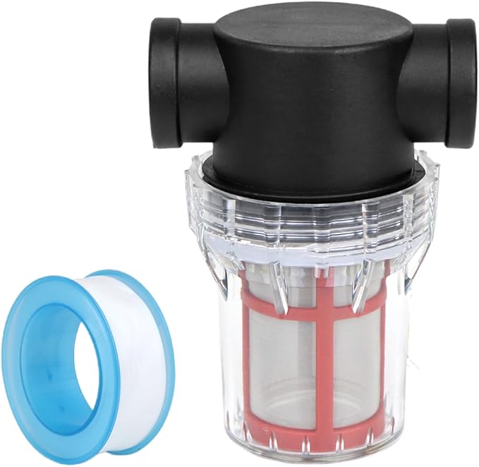 3/4" Female NPT in-Line Strainer, Garden Hose Sediment Filter Attachment, with 200 Mesh Stainless Steel Screen