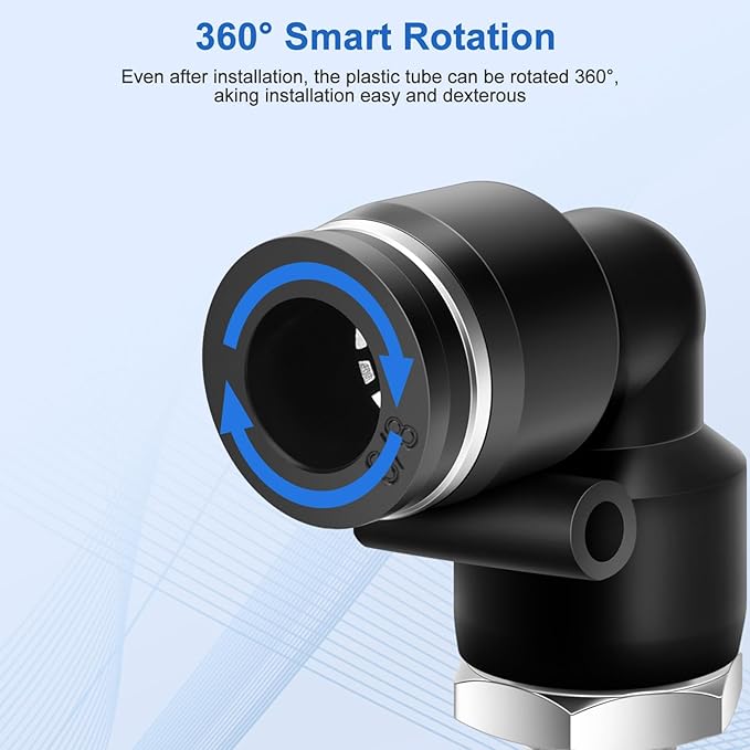 10 Pcs Push to Connect Fittings 3/8 Inch Tube OD x 1/8 Inch NPT Thread Pneumatic Male Elbow Quick Connect Air line fittings
