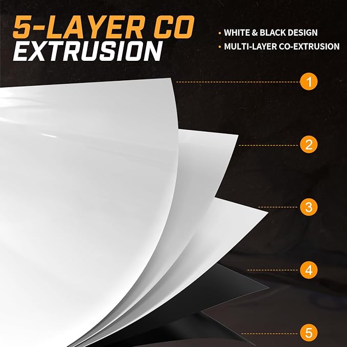 Crawl Space Vapor Barrier, 10 Mil Vapor Barriers, 10' x 100', Drop Cloth Vapor Barrier Covering for Crawl Space Encapsulation, Heavy Duty Polyethylene Plastic Sheeting, Black and White Panda Film