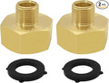 Joywayus 2PCS 3/4 GHT Female to 3/8 Compression Male Thread Adapter Pipe Fitting, Brass Reducer Faucet Connector Water Hose Adapter, Supply Line to Garden Hose Adapter for RV Kitchen Bathroom Plumbing