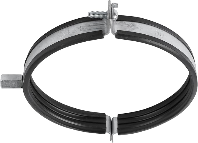 8" Inch Galvanized Pipe Hanger with Rubber - Conduit Mounting Clamp - Tube Brackets - Pipe Clamps - Tube Wall Mounting Bracket Clamp - Rigid Conduit Holder - PVC and Metal Pipe Attachment Hanger