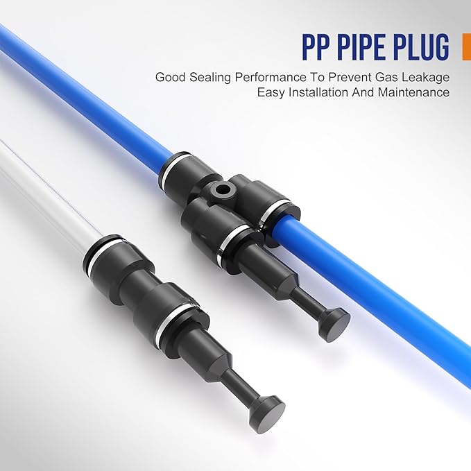 60pcs 1/8" Push to Connect Fittings, 1/8 inch OD Air Hose Tubing Air Line Fittings Pneumatic Quick Connects Kit (Tee, Straights, Elbows, Splitters,Plugs)