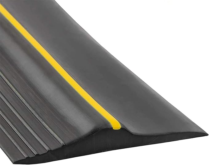 Papillon Universal Garage Door Bottom Threshold Seal Strip,Weatherproof Rubber DIY Weather Stripping Replacement, Not Include Sealant/Adhesive (16Ft, Black)