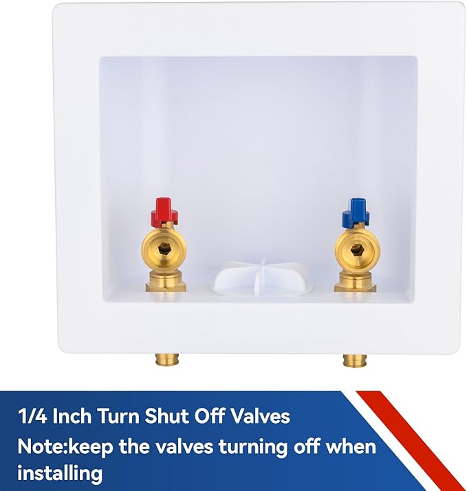 Washing Machine Outlet Box,1/2 Inch PEX Crimp F1807 Inlet x 3/4 Inch MHT Outlet Connection Laundry Outlet Boxes,Washer Plumbing PEX Fittings Box with Center Drain
