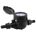 Watflow DN15 Water Meter 1/2" NPT, ISO4064 Certification Cubic Water Flow Meter, Cold Water Meter with PVC for Garden or Home, Single-Jet Horizontal Install.