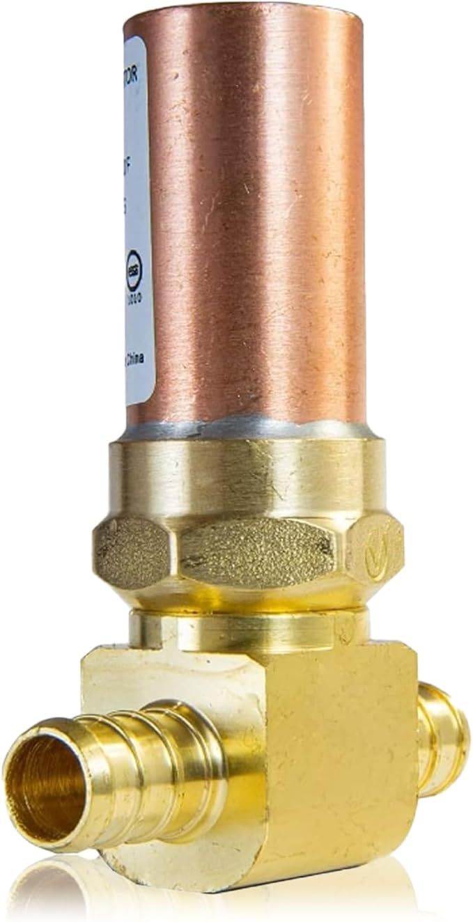 Water Hammer Arrestor,1/2Inch Tee Copper Water Arrestor,Pex Crimp Connection(1PACK,Copper Arrestor)(HAMMER010)