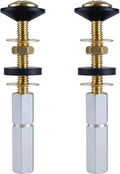 Hibbent 2 Pack Toilet Tank to Bowl Bolt Kits, Heavy Duty Bolts Toilet Bolts for Tank Solid Brass with Extra Long Nuts Easy to Install and Double Gaskets for Fastening