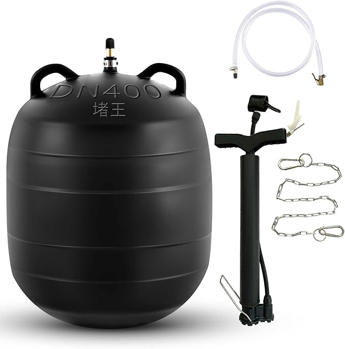 Test-Ball Pipeline Plugging Air Bag,Sewer Test Plug，Water Shut Off Airbag, Rubber Plumbing Balloon，Inflatable Pipe Test Plug，Used for Drainage Pipe, Sewage Pipe Temporary Water Blocking (16 Inchs)