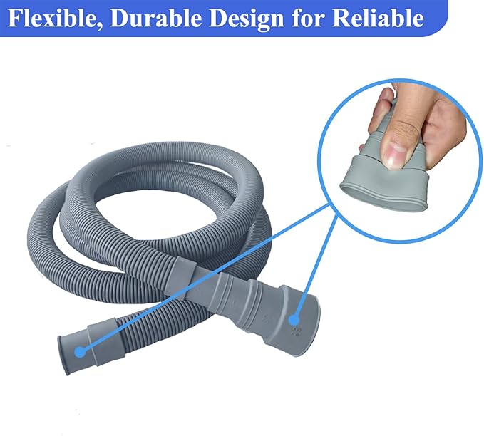 10ft Washing Machine Drain Hose Extension Kit - Universal for Washer, Dishwasher & Dehumidifier, 7-Piece Set with U-Bracket, 4 Clamps & Adapter
