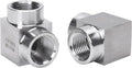 90 Degree Street Elbow - 1/2" NPT Female to 1/2" NPT Female Stainless Steel 304 Heavy Duty Forged Square Barstock Street Elbow Adapter Pipe Fitting (pack of 2)