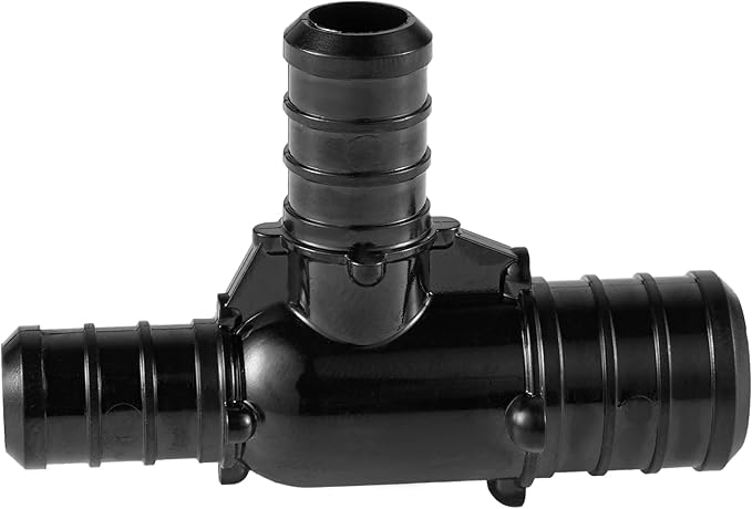 10-Pack EFIELD Poly PPSU Barb Pex Crimp Fitting 3/4" X1/2" X 1/2" Reducing Tee For Pex Tubing Connection, ASTM F2159,(PPSU1807031)
