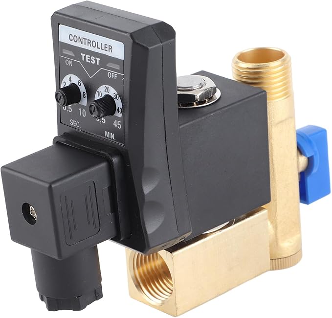 Automatic Drain Valve G1/2 DN15 Automatic Electronic Timed Drain Valve for Air Compressor Condensate Management (230V)