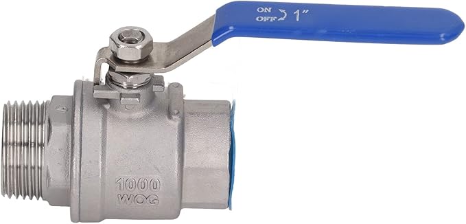 Water Shut Off Valve, Ball Valve 1in NPT Stainless Steel Ball Hose Shut Off Straight Fitting Connector for Water Oil