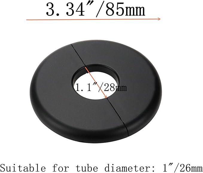 12 Pcs Wall Split Flange, ABS Round Self-Adhesive Escutcheon Plate Buckles Design for 1"/26mm Diameter Pipe